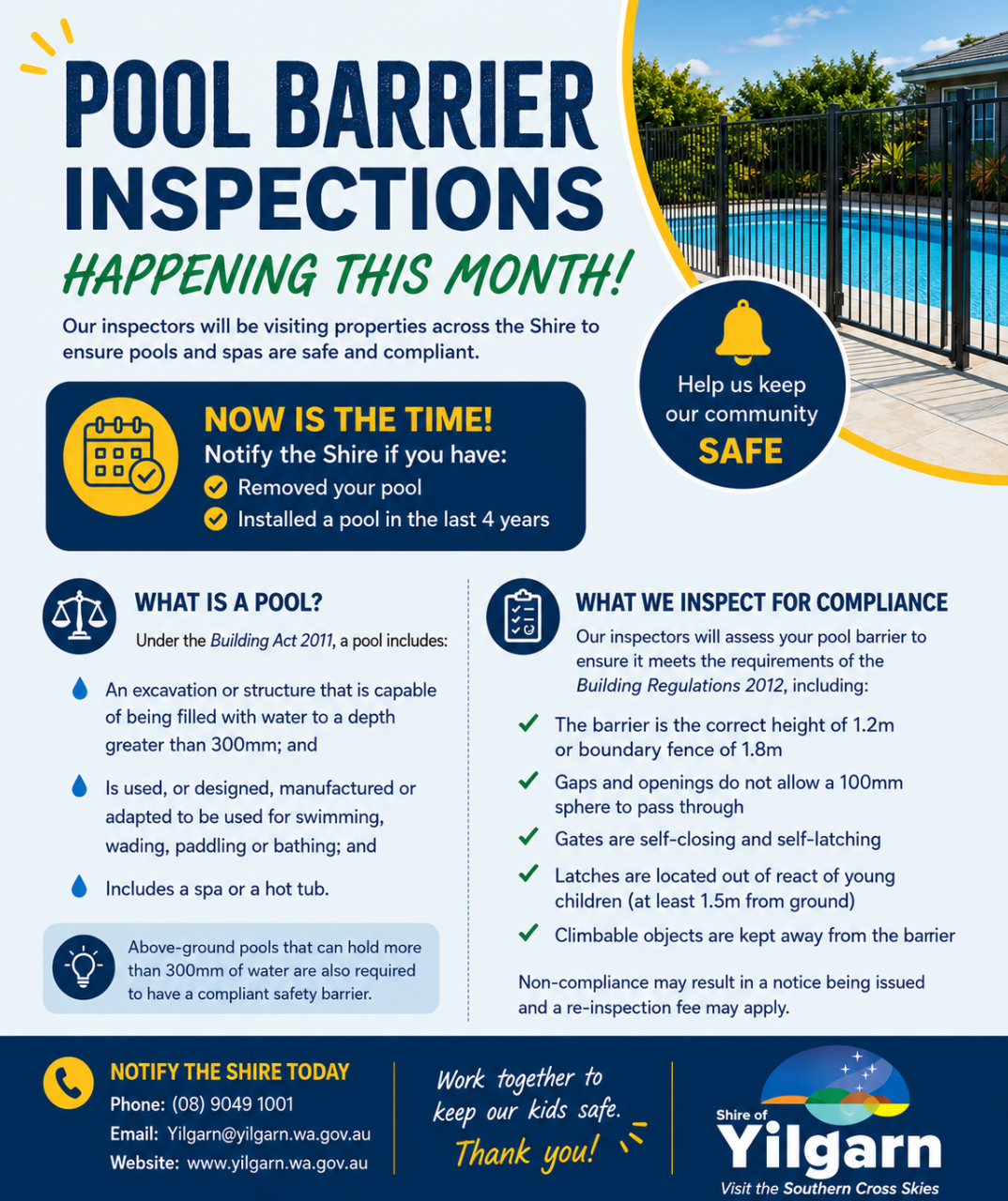 Pool barrier notice